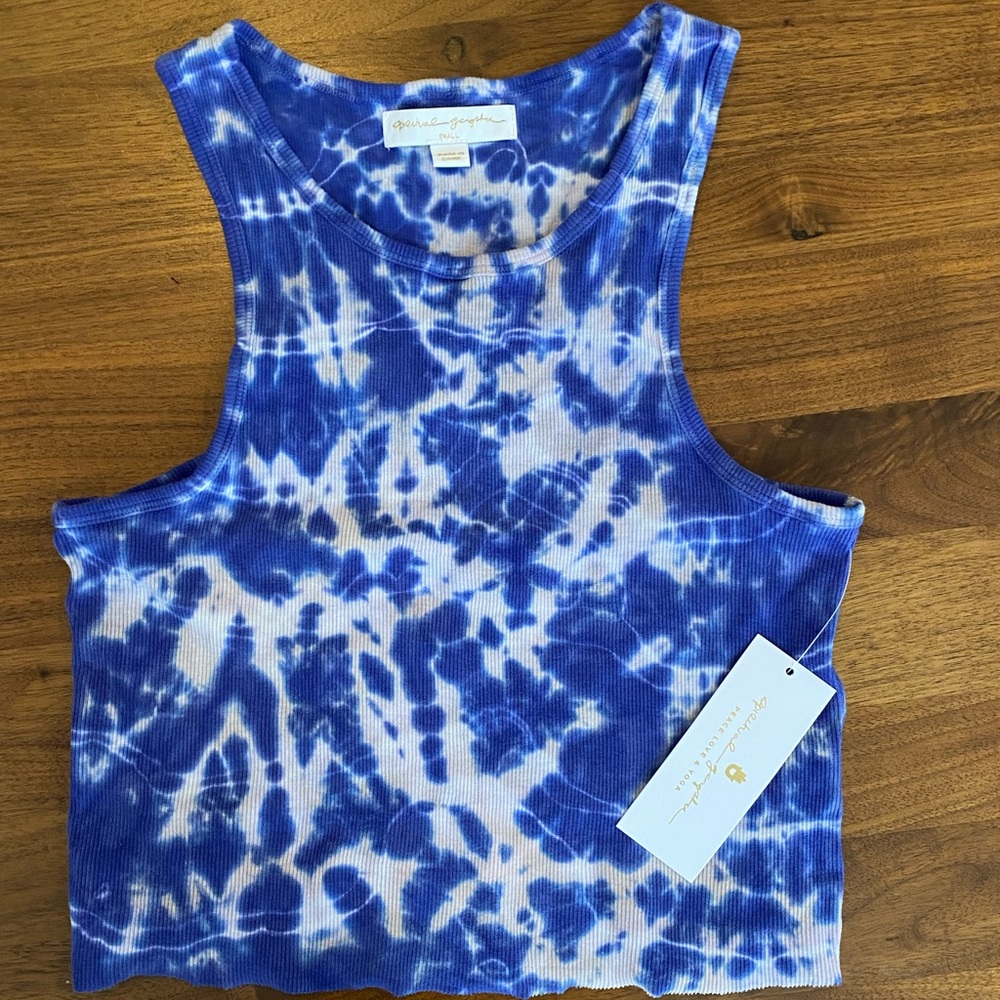 NWT Spiritual Gangster Blue Tye-Die Tank